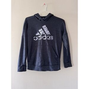 Adidas Performance Climawarm Black Hoodie Sweatshirt Thumb Holes Size 8/10